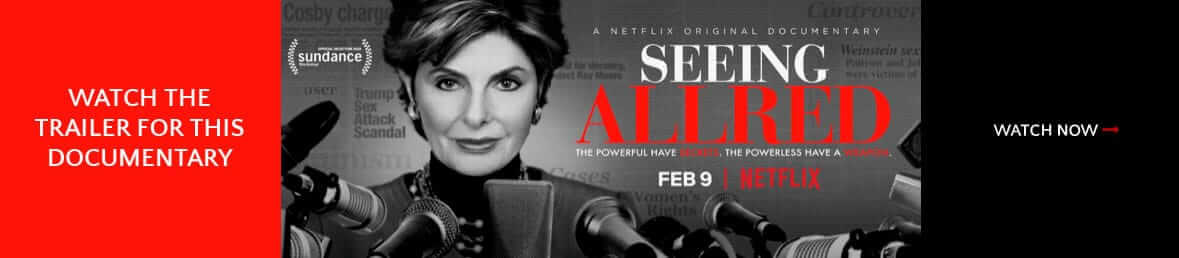 Watch the trailer now for the Netflix original documentary, Seeing Allred. Sundance. The powerful have secrets, the powerless have a weapon. February 9. Netflix.